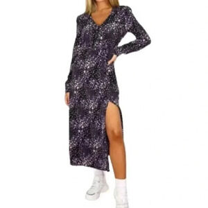 ASOS Missguided Midi Tea Dress Button Detail Ditsy Floral Print